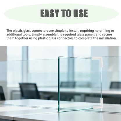 24 Pcs L Shape Glass Connector Rimless Clip Holder 90 Degree Glass Clamps for Fixed Glass, Fish Tanks, Display Cabinets