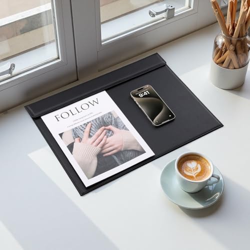 18''x14'' Large Rectangle A3 Desk Writing & Drawing Desk Pad &Board Table Protector Mat with Paper Clip on Top Black - color: Black-a186
