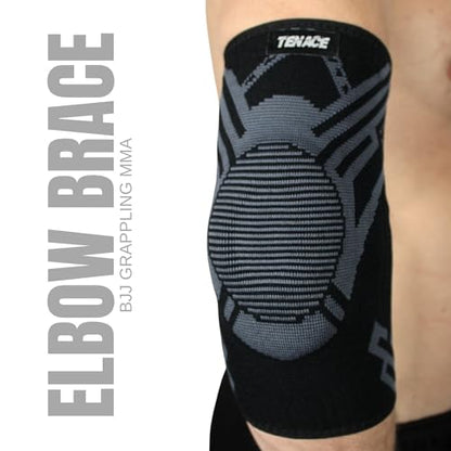 Tenace Jiu Jitsu Elbow Brace, Grappling - Compression Elbow Protection and Padded MMA, BJJ, Muay Thai, Judo - High Durability and Performance Unisex - size: X-Large