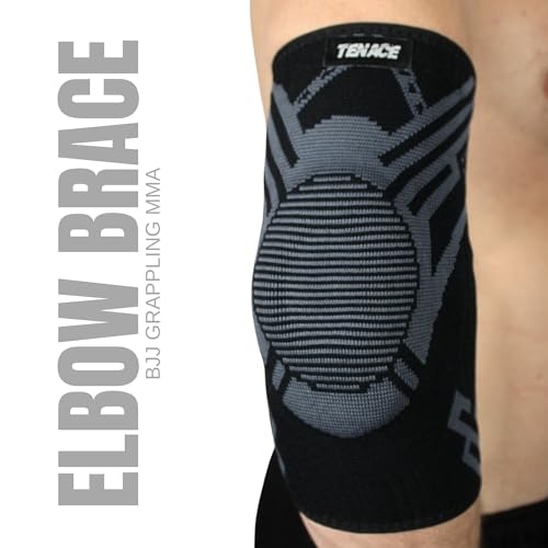 Tenace Jiu Jitsu Elbow Brace, Grappling - Compression Elbow Protection and Padded MMA, BJJ, Muay Thai, Judo - High Durability and Performance Unisex - size: Medium