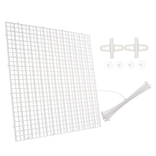 Toyvian 1set Aquarium Grid Divider for Fish Tanks Isolation Board Cups for Breeding and Separation Clips and Zip Ties