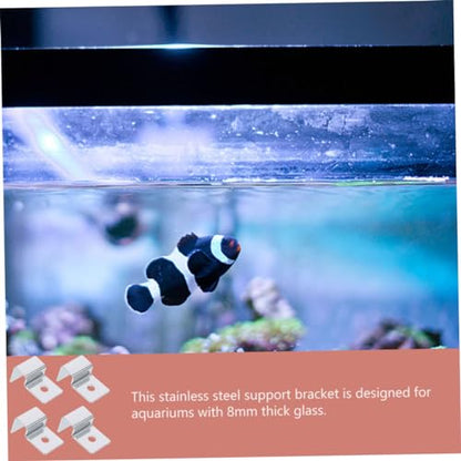 BESPORTBLE 4pcs Heavy Duty Stainless Steel Fish Tank Support Bracket Sturdy Aquarium Lid Holder for Glass Covers Easy to Install Resistant and Design
