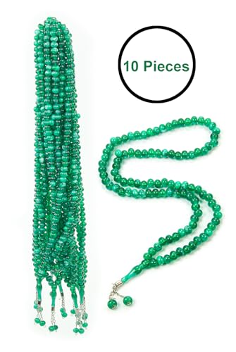 ihvan online, Tasbih Prayer Beads 99, Pack of 10, Muslim Prayer Bead, Islamic Rosary Bead, Dhikr, Tasbeeh Bulk, Misbaha, Masbaha, Tespih, Islamic Gift for Ramadan & Mawlid & Hajj Umrah - color: Green