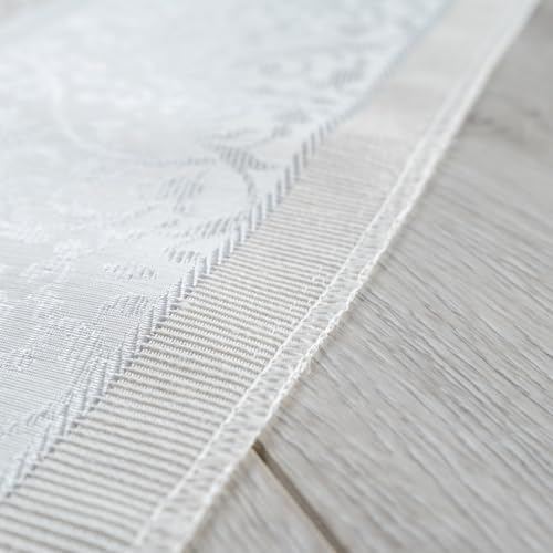 Taffeta Muslim Prayer Rug Set, White Kaaba Door Gift Box - color: White/Cylinder Gift Box