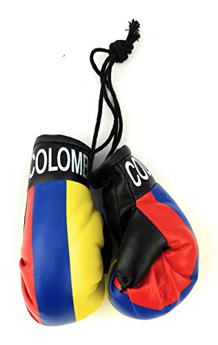 Hanging Car Mirror Mini Boxing Gloves (Colombia) - color: Colombia