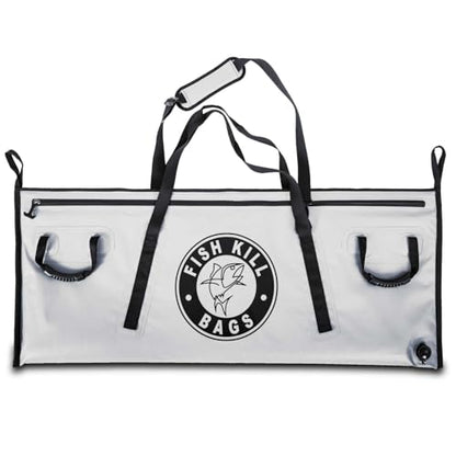Insulated Fish Cooler Bag - Waterproof Leakproof PVC fishing Kill Bag with Carry Handles - Portable Fishing Cooler heavy bag for Boat & Kayak Use - size: (100 QT) 50" x 20"