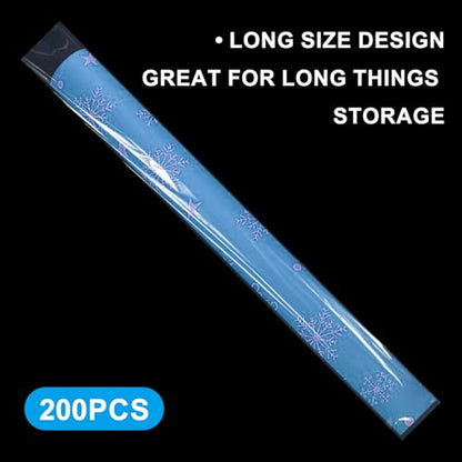 200 Pack Long Plastic Poly Bags, 4x40 Inch 2 Mil Clear Polyethylene Sleeves for Storage & Shipping, Flat Open Waterproof Poster Tube Protectors