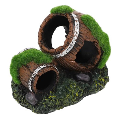 Broken Barrel Aquarium Decoration Resin Fish Tank Ornament Betta Fish Cave Hideout Reptile Tank Decorative Shelter for Shrimp