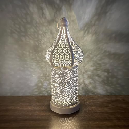 Moroccan Retro Hollow Table Lamp Candle Lantern Hanging Moroccan Lantern Decorative Candle Holder Lamp for Indoor Home Decor,Outdoor Patio,Porch