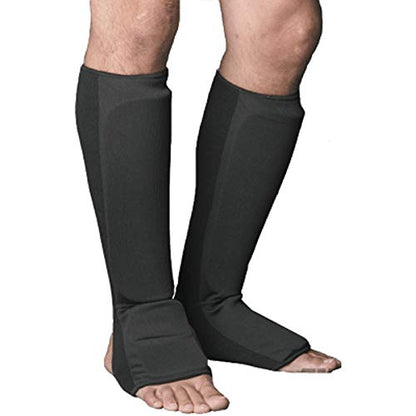 Pro Force Combination Cloth Shin/Instep Guards - Black - Child Large