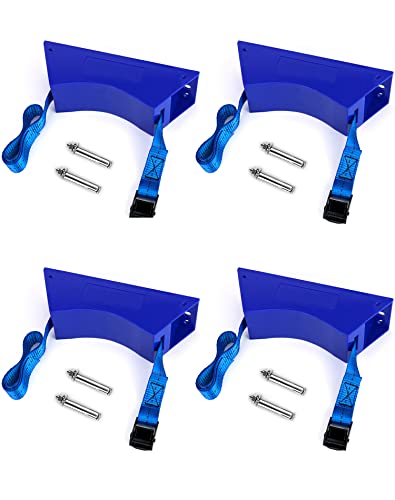 QWORK Cylinder Wall Mount Bracket, 4 Pack 4''-12'' Cylinder Bracket Tank Bracket with Screw for 1 Cylinder (Small),Blue