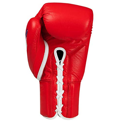 Fury Professional Lace Training Gloves - Lace Up Sparring Gloves for Boxing, Bag, and General Training - color: Red, size: 18 oz