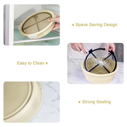 Collapsible Batter Bowl - Breading Bowl Shaker with Lid , Cream White - color: Cream White