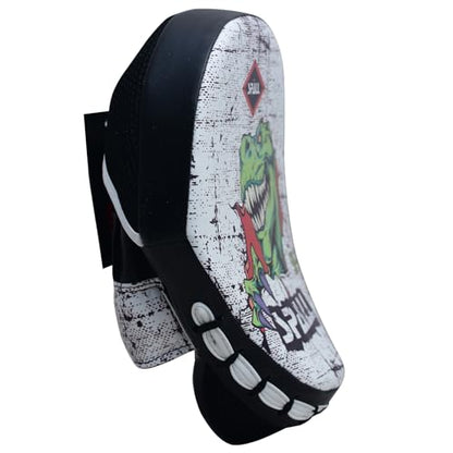 Curved Boxing Pads - Boxing Mitts and Punch Pads, Muay Thai MMA Focus Boxing Mitts Suitable for Boxing, Kickboxing, Karate, and Martial Arts - color: Dino-White