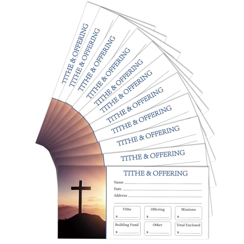 Eaasty 200 Pieces Church Offering Envelopes My Offering Bill Size Envelope Church Tithe Envelopes for Donations, Religious Occasions (Cross Style) - style: Cross Style