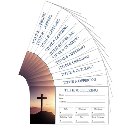Eaasty 200 Pieces Church Offering Envelopes My Offering Bill Size Envelope Church Tithe Envelopes for Donations, Religious Occasions (Cross Style) - style: Cross Style