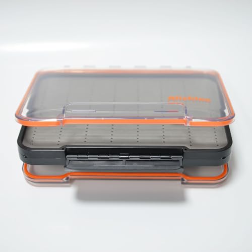 ALICHINO Fly Box for Fly Files Ice Jig Box Two Sided Waterproof Fly Fishing Box for Nymphs and Streamers (Grey Foam Insert C, Large， 9 * 6.5 * 1.9Inch) - size: Large 9 * 6.5 * 1.9 Inch