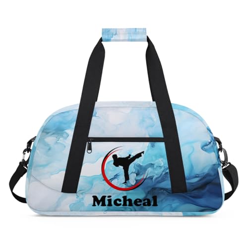 Personalized Martial Art Bag Duffel Bag for Girls, Custom Taekwondo Karate Bag Overnight Bags for Travel Weekender Practice Traning - color: Option 12