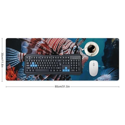 Large Size Gaming Mouse Pad Fish in Fish Tank Desk Mat Non-Slip Base Waterproof Desktop Writing Pad for Office Home - color: Fish in Fish Tank, size: 30x80cm