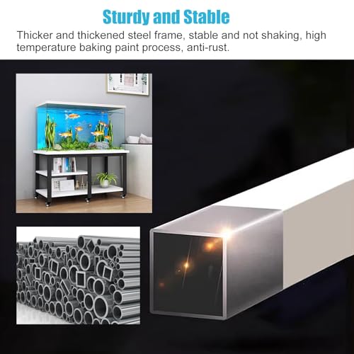 Mobile Fish Stand with Wheels, Modern Black Cabinet for 10-30 Gallon Aquariums, Durable Storage Rack & Shelf Unit, 50x30x75cm, Ideal Fish Tank Holder for Home Use - size: (LxWxH)50x30x75cm