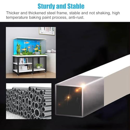 Mobile Aquarium Fish Stand Cabinet Holder for 10-30 Gallon Tanks, Black Modern Storage Rack on Wheels, 70x45x75cm, Stylish Furniture for Home Aquariums - size: (LxWxH)70x45x75cm