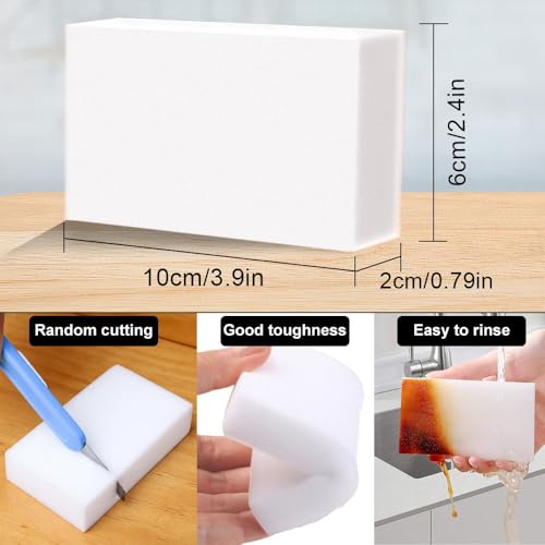 (50 Pack) Eraser Sponge SmilePowo Maigc Cleaning Sponge Eraser Melamine Sponges in Bulk Boat Eraser Multi Surface Scrubber Foam Cleaning Pads - Bathtub, Floor, Baseboard, Bathroom, Wall Cleaner - size: 50