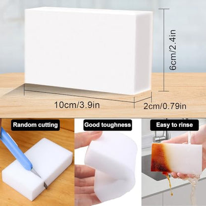 (50 Pack) Eraser Sponge SmilePowo Maigc Cleaning Sponge Eraser Melamine Sponges in Bulk Boat Eraser Multi Surface Scrubber Foam Cleaning Pads - Bathtub, Floor, Baseboard, Bathroom, Wall Cleaner - size: 50