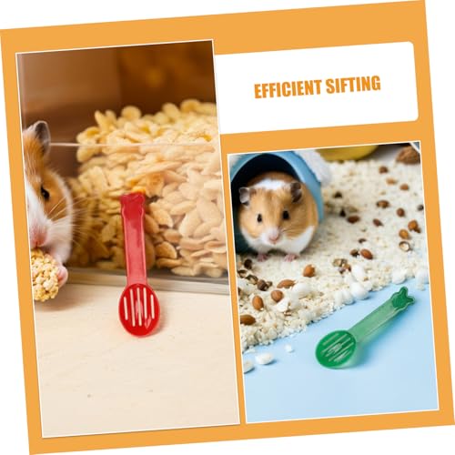 Yardwe 32pcs Hamster Sand Bath Scoops Plastic Litter Sifters Small Pet Cage Cleaning Shovels for Chinchilla Gerbil Reptile Cage Maintenance