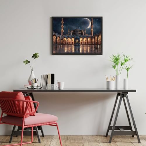 Blue Mosque Islamic Muslim Jigsaw Puzzles for Adults Wooden Puzzle for Home Party Decor 500 PCS - size: 500 PCS