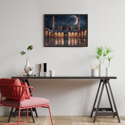 Blue Mosque Islamic Muslim Jigsaw Puzzles for Adults Wooden Puzzle for Home Party Decor 500 PCS - size: 500 PCS