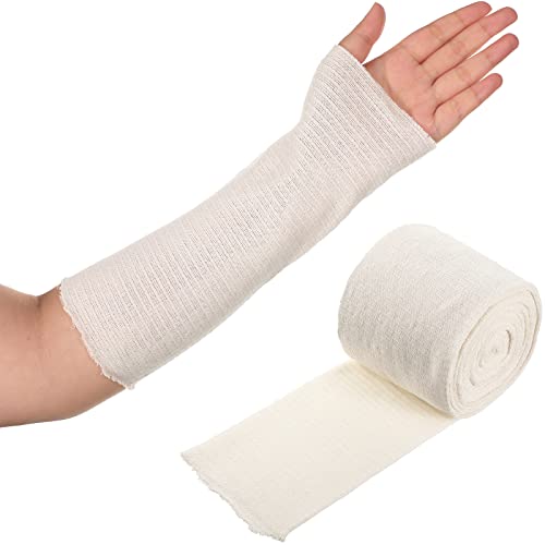 Nuanchu Cotton Stockinette Tubular Elastic Arm Cast Sleeve Roll Elastic Wrap Tube Wrist Wraps Comfortable Cast Stockinette Cosplay Accessories for Arm Leg Knee(White,3 Inch X 5.47 Yard) - color: White, size: 3 Inch X 5.47 Yard