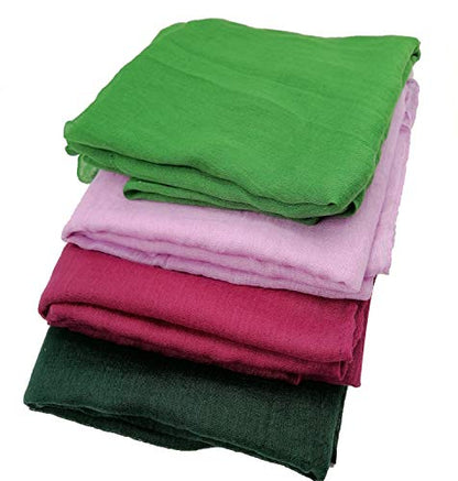 woogwin Women's Scarf Lady Light Soft Fashion Solid Shawl Wraps - color: Green2