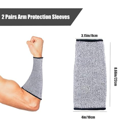 REDANHA Arm Protection Sleeves Level 5 Protection Cut Burn Resistant Sleeve Anti Abrasion Forearm Cover Protector - color: Blue, Grey