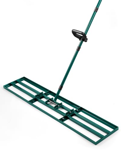 Lawn Leveling Rake, 45 x 10, Yard Leveling Rake for Soil | Smooths Soil, Topsoil, Sand and Gravel for Lawn Seeding, Garden Beds, Backyard Landscaping, Paver Bases and Yard Projects - size: 45 Inches