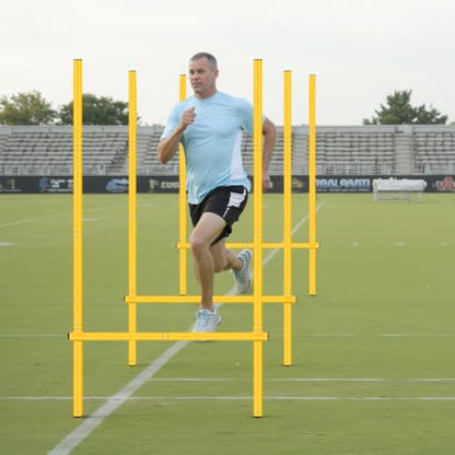 Agility Training Set Multi-Function Soccer Training Equipment for Athletes | 3 Adjustable Speed Hurdles, 6 Agility Poles, 1 Agility Ladder, 12 Soccer Cones & Jump Rope for Athletes, Amateurs, Youth