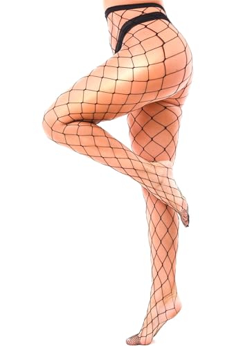 lmotpe Plus Size Fishnet Tights Stockings Women's High Waist Stockings for Women - color: Black Lms Mesh 3