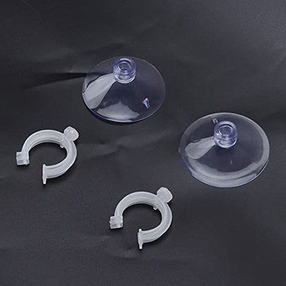 SUNGOOYUE Aquarium Hose Clamp Plastic Suction Cup Air Line Tube Holder for 12 to 16mm Transparent Pipe, 2 Cups 2 Clips, High Temperature Fixture for Fish Tank Tube Routing (Can clamp 22-25mm) - size: Can clamp 22-25mm
