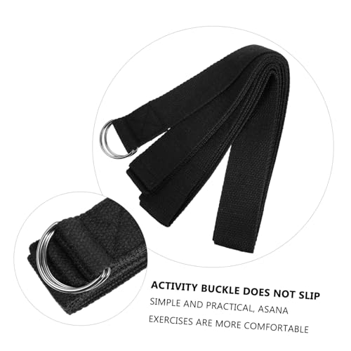 Yoga Stretching Belt Workout Fitness Gymnastic Rack Exerciser Straps Grip Mats Stretching Strap Door - color: Black
