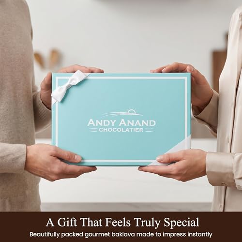 ANDY ANAND CHOCOLATIER Sugar Free Baklava - Turkish Baklava Pastry With Nuts, Delicious Edible Gift Box with Pistachio, Walnut & Hazelnut, Gourmet Assorted Flavor Snack Box (26 Pcs, 8.8 Oz)