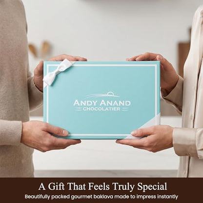 ANDY ANAND CHOCOLATIER Sugar Free Baklava - Turkish Baklava Pastry With Nuts, Delicious Edible Gift Box with Pistachio, Walnut & Hazelnut, Gourmet Assorted Flavor Snack Box (26 Pcs, 8.8 Oz)
