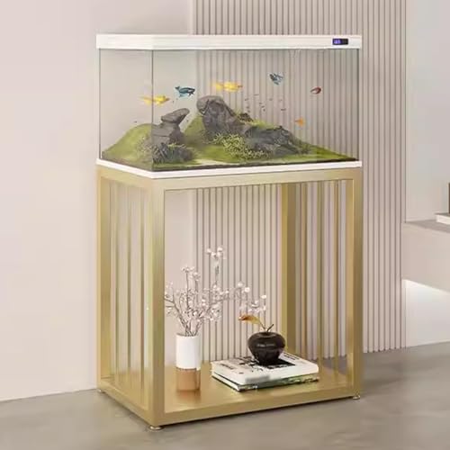 Carbon Steel Construction, No Assembly Required, Heavy-Duty Fish Tank Base,Perfect For Living Rooms, Balconies, And Home Offices(Gold,LxW60x35cm/23.6x13.8in) - color: Gold, size: LxW60x35cm/23.6x13.8in