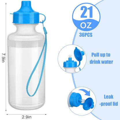 Zubebe 36 Pcs Sports Water Bottles Bulk Squeeze Reusable Bpa-free Plastic Water Bottles End of the Year Gifts Summer Gifts for Students School Travel Hiking Cycling Event Team Gift - color: Bright Color