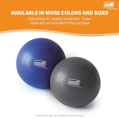 SISSEL Pilates Soft Ball Gray | 8.5 in | Phthalate- & Latex-Free PVC | for Deep Relaxation & Muscle Strengthening | 340 lbs Capacity | Includes Exercise Guide - color: Gray, size: 8.5"