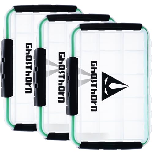 Ghosthorn Waterproof Fishing Tackle Box Organizer 3600 Lure Storage 3 Pack | Clear Tackle Organizer with Removable Dividers for Lures, Hooks and Fishing Gear Portable 3600/3700 Storage Boxes Trays - size: 3600*3