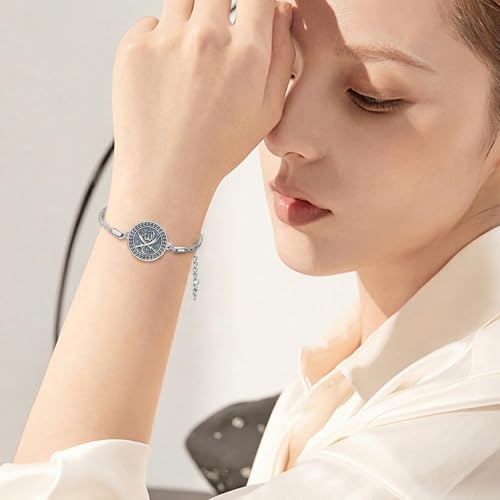 PELOVNY Allah Bracelet 925 Sterling Silver Islam Allah Bracelet Islamic Muslim Religious Jewelry Gifts for Men Women - color: Allah Bracelet-04