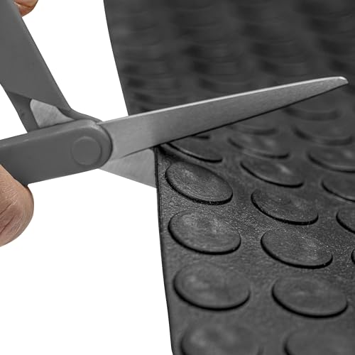 MSI Premium Black Rubber Floor Mat Roll - 3.3 x 33 ft, 4mm Thick - Heavy-Duty, Waterproof, Non-Slip Coin Texture - Cuttable, Easy Clean, Multipurpose Matting for Garage, Gym, Workshop, Industrial Use