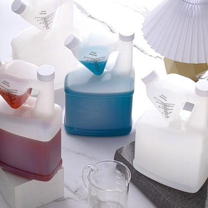 1 Pcs 64 oz Measure Container Tip and Pour Measuring Chemical Containers HDPE Plastic Measuring Bottle, up to 4oz Measure Capacity