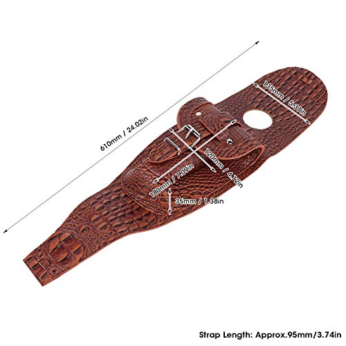 Fuel Box Panel Bag, Motorcycle PU Leather Gas Fuel Box Cover, Panel Pad Bib with Pouch Motorbike Accessory (Brown 02)(Brown) - color: Brown crocodile
