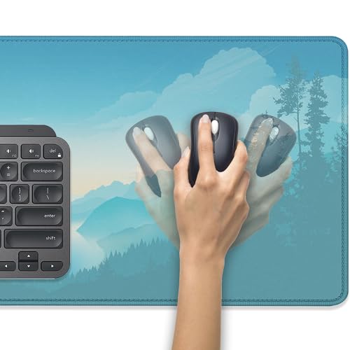 Mountains Cloud Lake Desk Pad Mouse Pad,Extended Large Gaming Mouse Mat with Stitched Edges,Non-Slip Waterproof Rubber Base Mousepad for Office Work Home Desk Mat(27.5X11.8 in) - color: Mountains and Lake