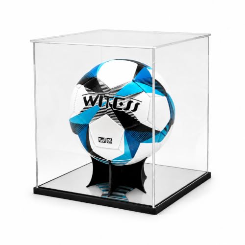 Soccer Ball Display Case Full Size,Acrylic Display Case for Soccer Ball Collectibles,Clear Storage for Soccer Ball Volleyball Collectible Sports Memorabilia Case (10x10x10.2inch) - size: Soccer Ball Display Case